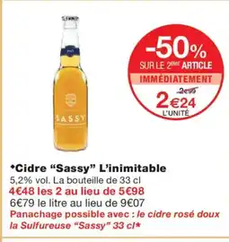 Monoprix SASSY Cidre L'inimitable offre