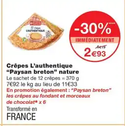 Monoprix PAYSAN BRETON Crêpes L'authentique nature offre