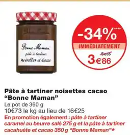 Monoprix BONNE MAMAN Pâte à tartiner noisettes cacao offre