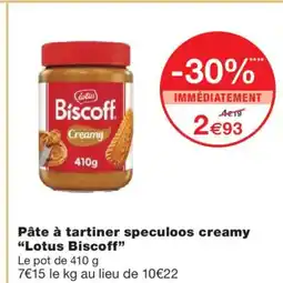 Monoprix LOTUS BISCOFF Pâte à tartiner speculoos creamy offre