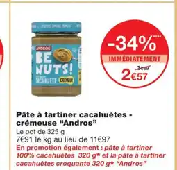 Monoprix ANDROS Pâte à tartiner cacahuètes - crémeuse offre
