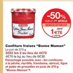 Monoprix BONNE MAMAN Confiture fraises offre