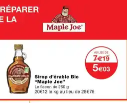 Monoprix MAPLE JOE Sirop d'érable Bio offre