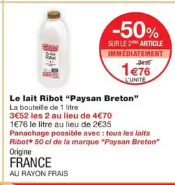 Monoprix PAYSAN BRETON Le lait Ribot offre