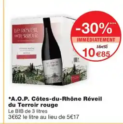 Monoprix A.O.P. Côtes-du-Rhône Réveil du Terroir rouge offre
