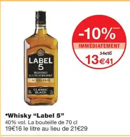 Monoprix LABEL 5 Whisky offre