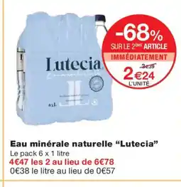 Monoprix LUTECIA Eau minérale naturelle offre