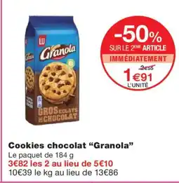 Monoprix GRANOLA Cookies chocolat offre