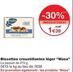 Monoprix WASA Biscottes croustillantes léger offre