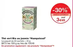 Monoprix HAMPSTEAD Thé vert Bio au jasmin offre