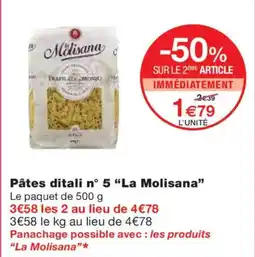 Monoprix LA MOLISANA Pâtes ditali n° 5 offre