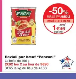 Monoprix PANZANI Ravioli pur bœuf offre