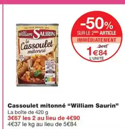 Monoprix WILLIAM SAURIN Cassoulet mitonné offre