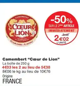 Monoprix COEUR DE LION Camembert offre