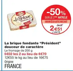 Monoprix PRÉSIDENT La brique fondante douceur de caractère offre