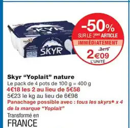 Monoprix YOPLAIT Skyr nature offre