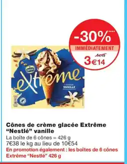 Monoprix NESTLÉ Cônes de crème glacée Extrême vanille offre