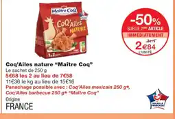 Monoprix MAITRE COQ Coq'Ailes nature offre