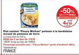 Monoprix FLEURY MICHON Plat cuisiné poisson à la bordelaise écrasé de pommes de terre offre