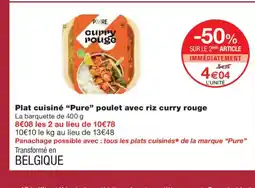Monoprix PURE Plat cuisiné poulet avec riz curry rouge offre