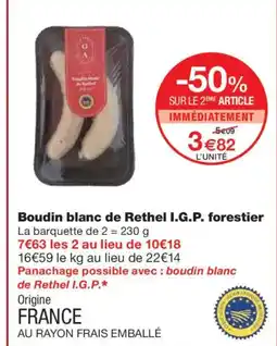 Monoprix Boudin blanc de Rethel I.G.P. forestier offre