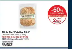 Monoprix L'ATELIER BLINI Blinis Bio offre