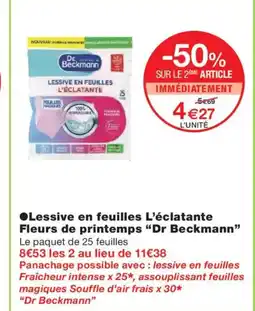 Monoprix DR BECKMANN Lessive en feuilles L'éclatante Fleurs de printemps offre