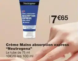 Monoprix NEUROGENA Crème Mains absorption express offre