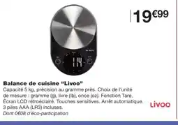 Monoprix LIVOO Balance de cuisine offre