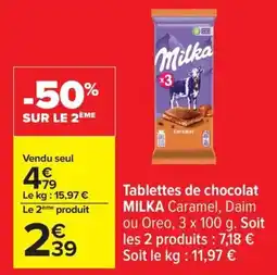 Carrefour MILKA Tablettes de chocolat offre