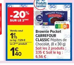 Carrefour CARREFOUR CLASSIC Brownie Pocket offre