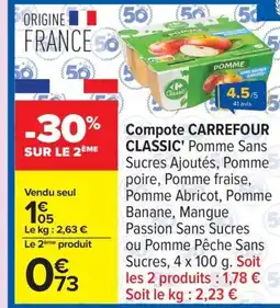 Carrefour CARREFOUR CLASSIC Compote offre