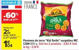 Carrefour MCCAIN Pommes de terre Kid Smile offre