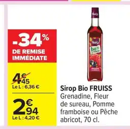 Carrefour FRUISS Sirop Bio offre