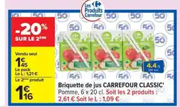 Carrefour CARREFOUR CLASSIC Briquette de jus offre