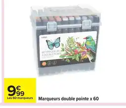 Carrefour Marqueurs double pointe x 60 offre