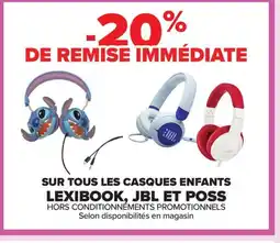 Carrefour Sur tous les casques enfants lexibook, jbl et poss offre