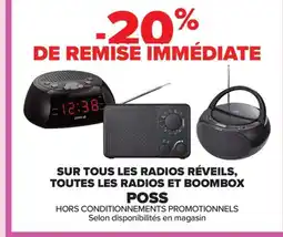 Carrefour POSS Sur tous les radios réveils, toutes les radios et boombox offre