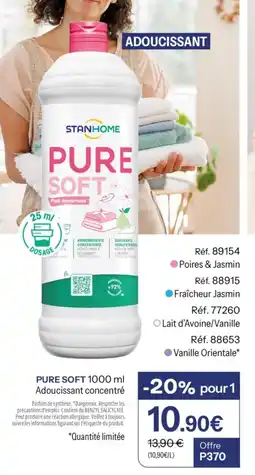 Stanhome Pure soft adoucissant concentré offre
