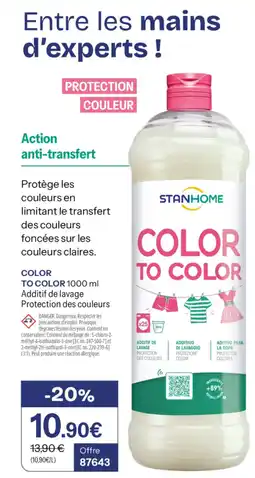 Stanhome Color to color additif de lavage protection des couleurs offre