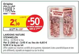 Intermarché LARDONS NATURE STEMMELEN offre