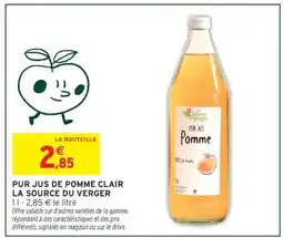 Intermarché PUR JUS DE POMME CLAIR LA SOURCE DU VERGER offre
