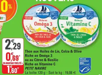 G20 Thon aux huiles de lin, colza & olive offre