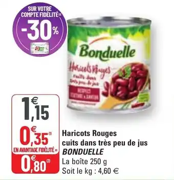 G20 Haricots rouges cuits dans tres offre