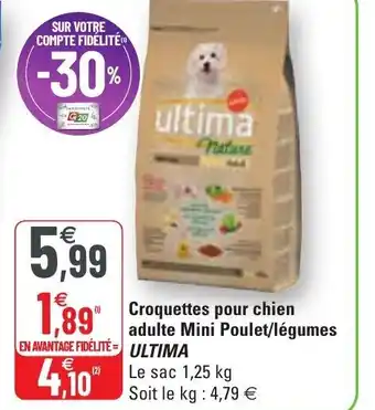 G20 Croquettes pour chien adulte mini poulet offre