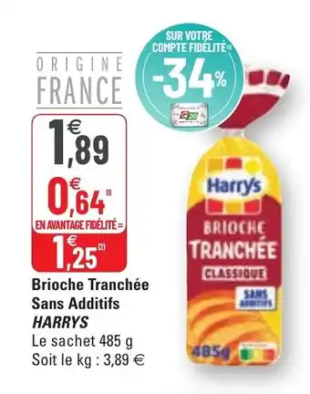 G20 Brioche tranchee sans additifs harrys offre