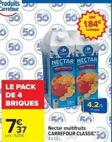 Carrefour Carrefour - nectar multifruits classic' offre