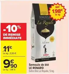 Carrefour Le renard - semoule de blé offre