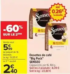 Carrefour Senseo - dosettes de café big pack offre