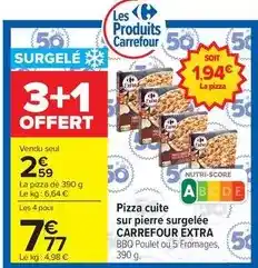Carrefour Carrefour - pizza cuite sur pierre surgelée offre